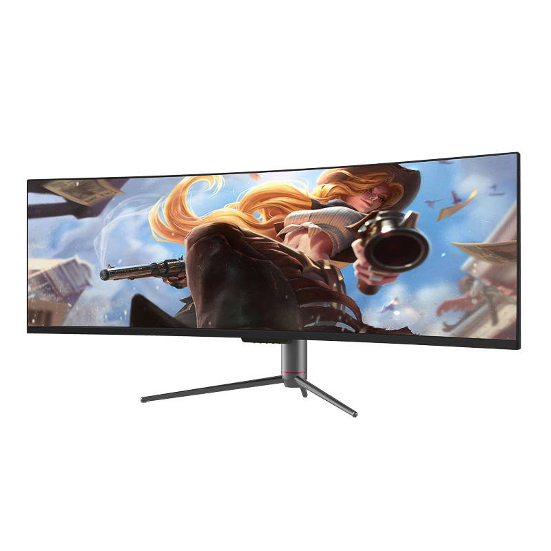 Gaming Monitor Curved - 49インチ ウルトラワイド曲面ゲーミングモニター、低ブルーライト、4K 3840*1080 VAアイケア、120Hz HDR400スクリーン、IPS LCDパネル、スピーカー搭載