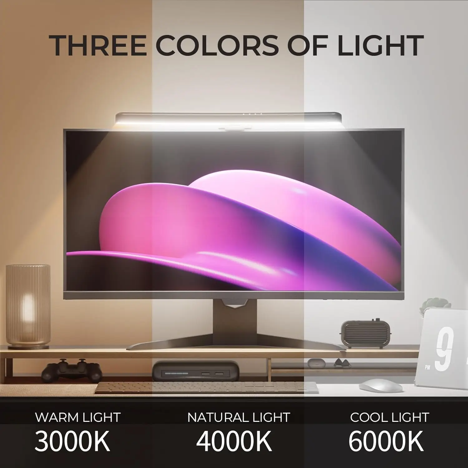 モニターライトバー湾曲したRGBバックライト付きコンピュータ - Gaming Monitor Curved のレビューと価格