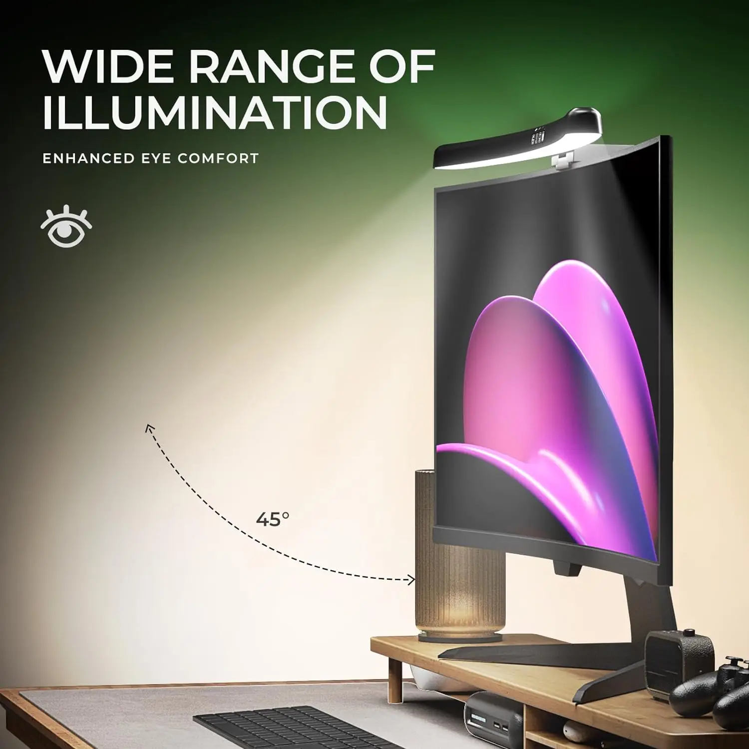 モニターライトバー湾曲したRGBバックライト付きコンピュータ - Gaming Monitor Curved のレビューと価格