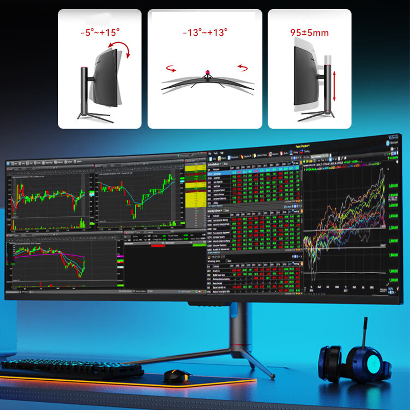 49インチ ウルトラワイド曲面ゲーミングモニター、低ブルーラ - Gaming Monitor Curved のレビューと価格