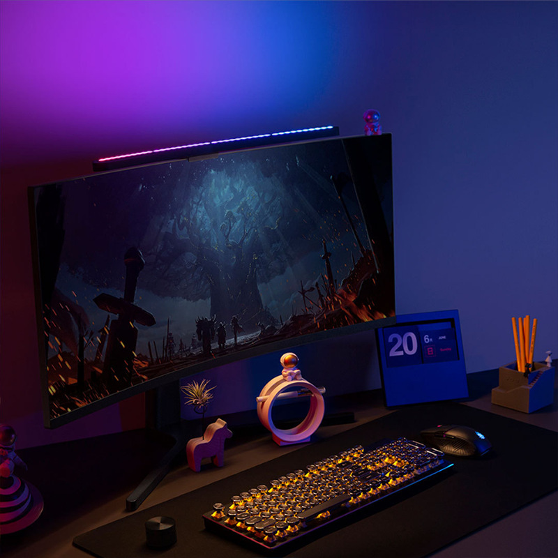 拡張型カーブモニターライトバー：RGBサウンド反応、無段階調 - Gaming Monitor Curved のレビューと価格